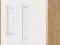 Seconique Seconique Seville White High Gloss and Oak 3 Door 2 Drawer Wardrobe