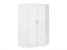 Seconique Seconique Nevada White High Gloss 2 Door Corner Wardrobe