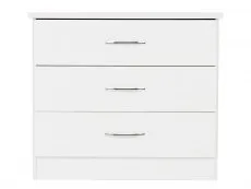 Seconique Seconique Nevada White High Gloss 3 Drawer Low Chest of Drawers