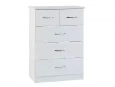 Seconique Seconique Nevada White High Gloss 3+2 Drawer Chest of Drawers