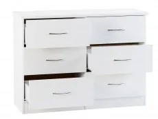 Seconique Seconique Nevada White High Gloss 3+3 Drawer Chest of Drawers