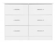 Seconique Seconique Nevada White High Gloss 3+3 Drawer Chest of Drawers