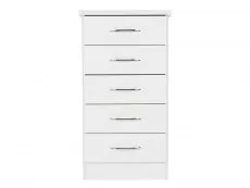 Seconique Seconique Nevada White High Gloss 5 Drawer Chest of Drawers