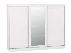 Seconique Seconique Nevada White High Gloss Sliding Mirrored Triple Wardrobe