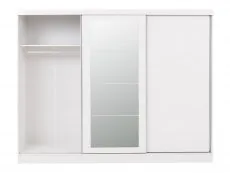 Seconique Seconique Nevada White High Gloss Sliding Mirrored Triple Wardrobe