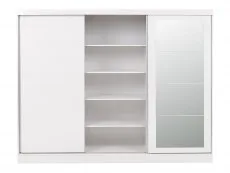 Seconique Seconique Nevada White High Gloss Sliding Mirrored Triple Wardrobe