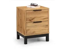 Julian Bowen Bali Oak 2 Drawer Bedside Table