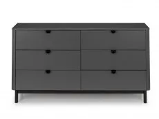 Julian Bowen Chloe Storm Grey 6 Drawer Wide Chest of Drawers