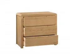 Julian Bowen Curve 3 Drawer Oak Chest of Drawers (Assembled)