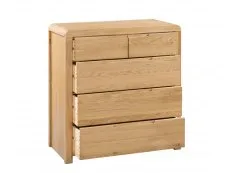 Julian Bowen Curve 3+2 Oak Chest of Drawers (Assembled)