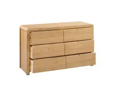 Julian Bowen Julian Bowen Curve 6 Drawer Wide Oak Chest of Drawers (Assembled)