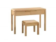 Julian Bowen Julian Bowen Curve Oak 2 Drawer Dressing Table and Stool (Assembled)