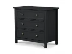 Julian Bowen Julian Bowen Maine Anthracite 3 Drawer Low Chest of Drawers