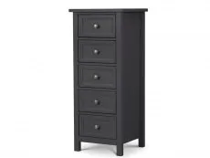 Julian Bowen Julian Bowen Maine Anthracite 5 Drawer Tall Narrow Chest of Drawers