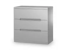 Julian Bowen Julian Bowen Manhattan Grey High Gloss 3 Drawer Low Chest of Drawers