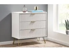 Julian Bowen Julian Bowen Murano Matte White 3 Drawer Chest of Drawers