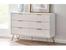 Julian Bowen Julian Bowen Murano Matte White 6 Drawer Chest of Drawers