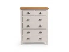 Julian Bowen Julian Bowen Richmond Grey and Oak 4+2 Chest of Drawers (Assembled)