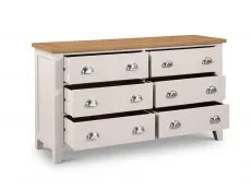 Julian Bowen Julian Bowen Richmond Grey and Oak 6 Drawer Wide Chest of Drawers (Assembled)