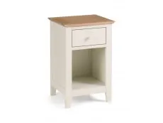 Julian Bowen Julian Bowen Salerno Ivory and Oak 1 Drawer Bedside Table