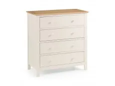 Julian Bowen Julian Bowen Salerno Ivory and Oak 4 Drawer Chest of Drawers