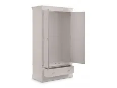 Julian Bowen Julian Bowen Clermont Light Grey 2 Door 1 Drawer Wardrobe