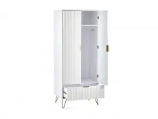 Julian Bowen Murano Matt White 2 Door 1 Drawer Wardrobe