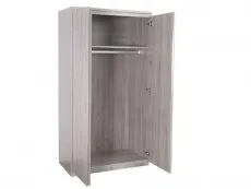 Julian Bowen Jupiter Grey Oak 2 Door Wardrobe