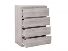 Julian Bowen Julian Bowen Jupiter Grey Oak 4 Drawer Chest of Drawers