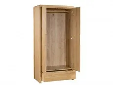 Julian Bowen Julian Bowen Curve Oak 2 Door 1 Drawer Wardrobe