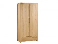 Julian Bowen Julian Bowen Curve Oak 2 Door 1 Drawer Wardrobe