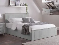 Julian Bowen Julian Bowen Maine 4ft6 Double Dove Grey Wooden Ottoman Bed Frame