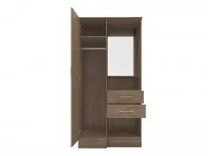 Seconique Nevada Rustic Oak 1 Door 2 Drawer Wardrobe