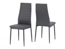 Seconique Seconique Abbey Glass Dining Table and 4 Grey Faux Leather Chairs