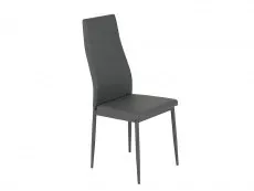 Seconique Abbey Grey Faux Leather Set of 2 Dining Chairs