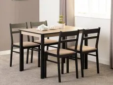 Seconique Seconique Radley Black and Oak Dining Table and 4 Chairs