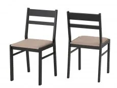 Seconique Seconique Radley Black and Oak Dining Table and 4 Chairs