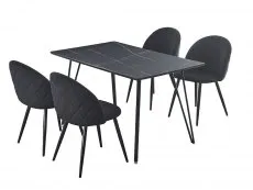 Seconique Seconique Marlow 130cm Black Marble Effect Dining Table