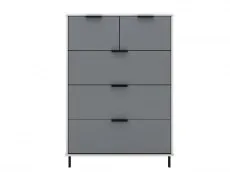 Seconique Seconique Madrid Grey Gloss and White 3+2 Drawer Chest of Drawers