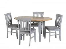 Seconique Seconique Oxford Grey and Oak Extending Dining Table and 4 Chair Set