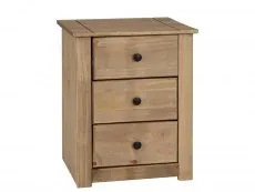 Seconique Seconique Panama Waxed Pine 3 Drawer Bedside Table