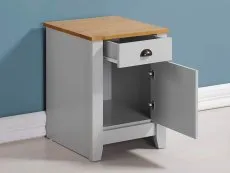 Seconique Seconique Ludlow Grey and Oak 1 Door 1 Drawer Bedside Table