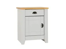 Seconique Seconique Ludlow Grey and Oak 1 Door 1 Drawer Bedside Table