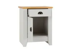 Seconique Seconique Ludlow Grey and Oak 1 Door 1 Drawer Bedside Table