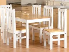 Seconique Seconique Ludlow White and Oak Dining Table and 6 Chair Set