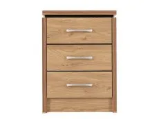 Seconique Seconique Charles Oak 3 Drawer Bedside Table