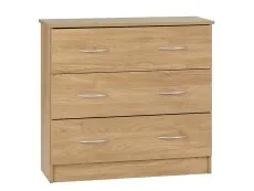 Seconique Seconique Bellingham Oak 3 Drawer Chest of Drawers