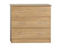 Seconique Seconique Bellingham Oak 3 Drawer Chest of Drawers