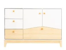 Seconique Seconique Cody White and Pine 2 Door 4 Drawer Storage Unit