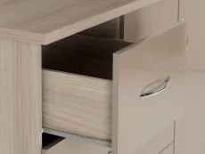 Seconique Seconique Nevada Oyster Gloss and Oak 1 Door 5 Drawer Chest of Drawers